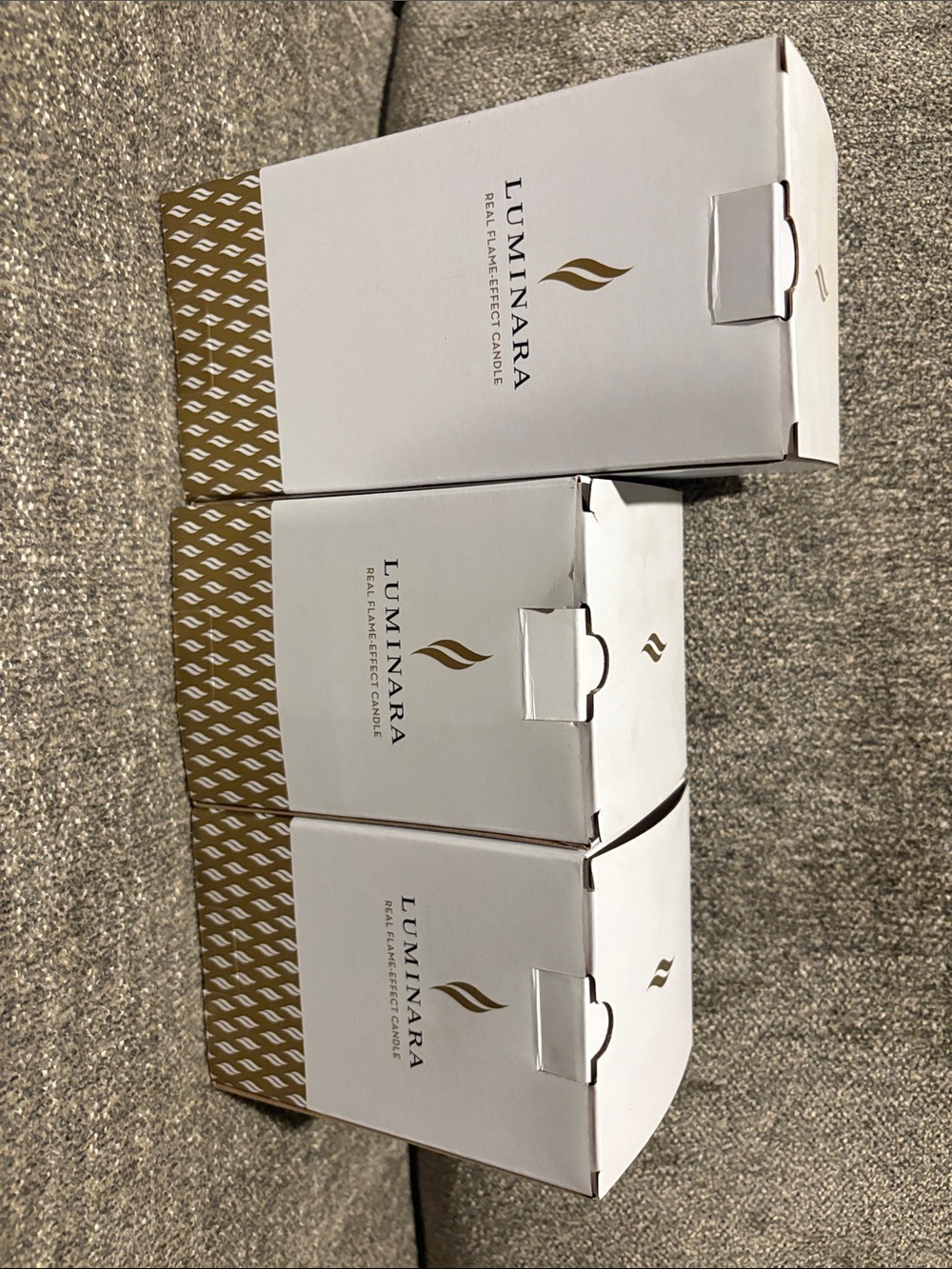 NEW Luminara Real Flame-Effect Candles - White  (Set of 3 Boxes)